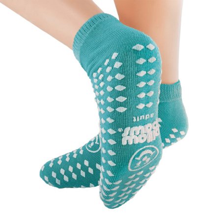 Pillow Paws - Slipper Socks Large Teal Ankle High - 1096-001