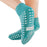 Pillow Paws - Slipper Socks Large Teal Ankle High - 1096-001