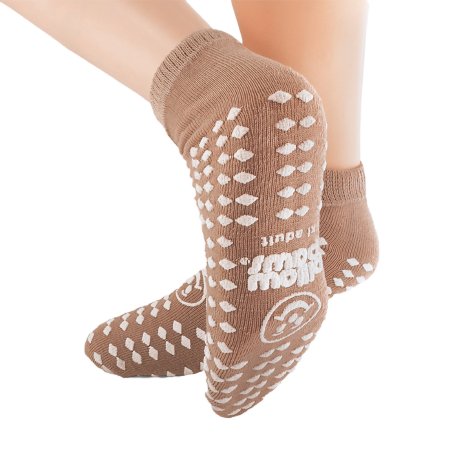 Pillow Paws - Slipper Socks X-Large Tan Ankle High - 1097-001