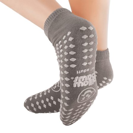 Pillow Paws - Slipper Socks 2X-Large Gray Ankle High - 1098-001