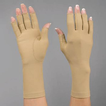 Rolyan - Compression Gloves Full Finger Medium Over-the-Wrist Length Hand Specific Pair Lycra / Spandex - 519002