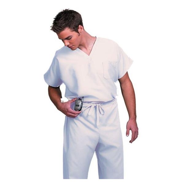 Fashion Seal Shirt Scrub Fashion Seal 78735 Unisex Small White Ea - 78735-S