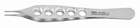 Miltex - Dressing Forceps Adson 4-3/4 Inch Length OR Grade German Stainless Steel NonSterile NonLocking Fenestrated Thumb Handle Straight Delicate Tips - 6-118XL