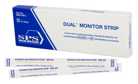 Dual Monitor - Sterilization Chemical Indicator Strip Steam / EO Gas 8 Inch - DMS-250-L