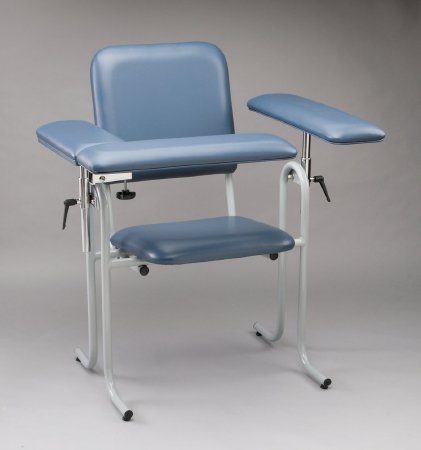 McKesson McKesson Blood Drawing Chair 1-Straight Arm, 1-Flip-Up Arm Blue - 63-20USUF-1