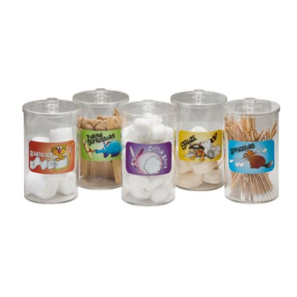 Clinton Industries. Jar Sundry 4-3/8X6-1/2" Clear/Animal Print Plastic 5/Ca - T-77