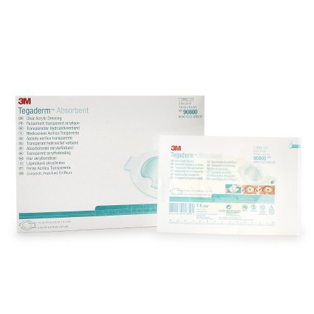 3M Tegaderm - Absorbent Acrylic Transparent Film Dressing Oval 3 X 3-1/4 Inch 2 Tab Delivery Without Label Sterile - 90800