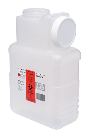 Post Medical Sharps Container 1.5 Gallon Clear Leak Tight Locking Top - 2201-LPBW