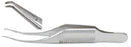 Miltex Miltex Corneal Utility Forceps Troutman-Barraquer 3 Inch OR Grade Stainless Steel (German) NonSterile NonLocking Thumb Handle Angled Serrated Tips w/1 X 2 Teeth - 18-828