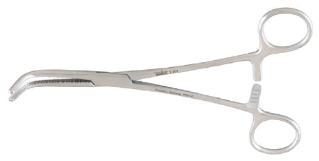 Miltex - Hemostatic Forceps Mixter 7-1/4 Inch Length OR Grade German Stainless Steel NonSterile Ratchet Lock Finger Ring Handle Full Curved Serrated Tip - 7-202