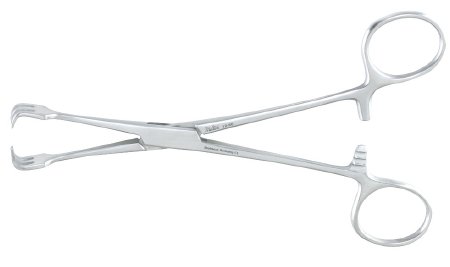 Integra Lifesciences - Forceps Lahey 6-1/4 Inch Length Surgical Grade Stainless Steel NonSterile Ratchet Lock Finger Ring Handle Straight 3 X 3 Teeth - 12-80
