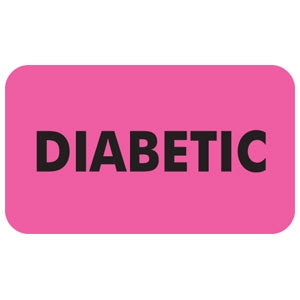 Tabbies Pre-Printed Label Safety Data Diabetic Pink 7/8 X 1-1/2 Inch - AP3530