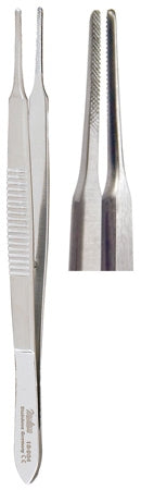 Miltex Miltex Utility Forceps McCullough 4 Inch OR Grade Stainless Steel (German) NonSterile NonLocking Thumb Handle Straight Serrated Tips - 18-964