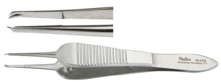 Miltex Miltex Suture Forceps Manhattan 3-1/2 Inch OR Grade Stainless Steel (German) NonSterile NonLocking Thumb Handle Straight Smooth Tips w/1 X 2 Teeth - 18-975
