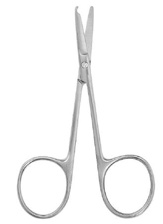 McKesson McKesson Argent Suture Scissors Spencer 3-1/2 Inch Surgical Grade Stainless Steel Finger Ring Handle Straight Blunt/Blunt - 43-1-346