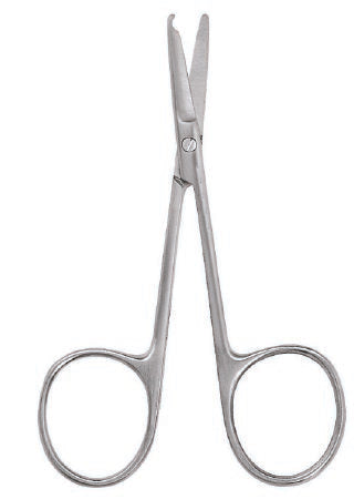 McKesson McKesson Argent Suture Scissors Littauer Jr 4-1/2 Inch Surgical Grade Stainless Steel NonSterile Finger Ring Handle Straight Blunt/Blunt - 43-1-352