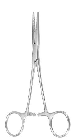 McKesson McKesson Argent Hemostatic Forceps Kelly 5-1/2 Inch Surgical Grade Stainless Steel NonSterile Ratchet Lock Finger Ring Handle Straight - 43-1-436