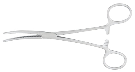 McKesson Argent - Hemostatic Forceps Rochester-Pean 6-1/4 Inch Length Surgical Grade Stainless Steel NonSterile Ratchet Lock Finger Ring Handle Curved - 43-1-477
