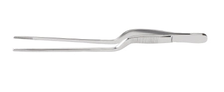 McKesson Argent - Dressing Forceps Gruenwald-Jansen 6-1/2 Inch Length Surgical Grade Stainless Steel NonSterile NonLocking Bayonet Handle Straight Serrated Tips - 43-1-605