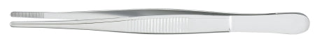 McKesson McKesson Argent Dressing Forceps 5 Inch Surgical Grade Stainless Steel NonSterile NonLocking Thumb Handle Straight Serrated Tips - 43-1-710