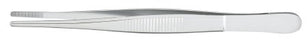 McKesson Argent - Dressing Forceps Bonney 5 Inch Length Surgical Grade Stainless Steel NonSterile NonLocking Thumb Handle Straight Serrated Tips - 43-1-710