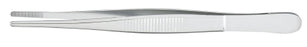 McKesson Argent - Dressing Forceps 5-1/2 Inch Length Surgical Grade Stainless Steel NonSterile NonLocking Thumb Handle Straight Serrated Tips - 43-1-727