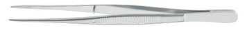 McKesson Argent - Dressing Forceps Semken 5 Inch Length Surgical Grade Stainless Steel NonSterile NonLocking Thumb Handle Curved Serrated Tips - 43-1-749