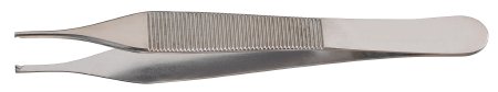 McKesson McKesson Argent Tissue Forceps Adson 4-3/4 Inch Surgical Grade Stainless Steel NonSterile NonLocking Thumb Handle Straight Delicate Tips w/1 X 2 Teeth - 43-1-776
