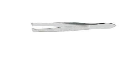 McKesson McKesson Cilia Forceps Bergh 3-1/2 Inch Office Grade Stainless Steel NonSterile NonLocking Thumb Handle 5 mm Wide Serrated Tips - 43-2-155
