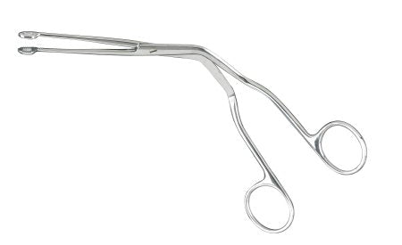 McKesson - Catheter Forceps Magill 9 Inch Length Office Grade Stainless Steel NonSterile NonLocking Finger Ring Handle Straight Extra Narrow 0.9 mm Alligator Jaws - 43-2-289