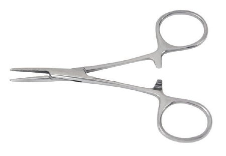 McKesson McKesson Hemostatic Forceps Hartmann-Mosquito 3-1/2 Inch Office Grade Stainless Steel NonSterile Ratchet Lock Finger Ring Handle Straight - 43-2-409