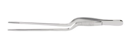McKesson McKesson Dressing Forceps Gruenwald-Jansen 6-1/2 Inch Office Grade Stainless Steel NonSterile NonLocking Bayonet Handle Serrated Tip - 43-2-605