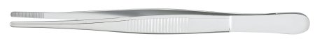 McKesson - Dressing Forceps 5 Inch Length Office Grade Stainless Steel NonSterile NonLocking Thumb Handle Serrated Tip - 43-2-710