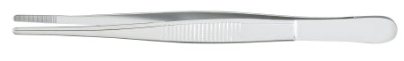 McKesson McKesson Dressing Forceps 5-1/2 Inch Office Grade Stainless Steel NonSterile NonLocking Thumb Handle Serrated Tip - 43-2-727