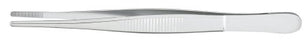 McKesson - Dressing Forceps Iris 5-1/2 Inch Length Office Grade Stainless Steel NonSterile NonLocking Thumb Handle Straight Serrated Tip - 43-2-727