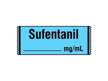 Shamrock Scientific Pre-Printed Label Anesthesia Label SUFENTANIL / _____ mg / mL Blue 1/2 X 500 Inch - SA-245