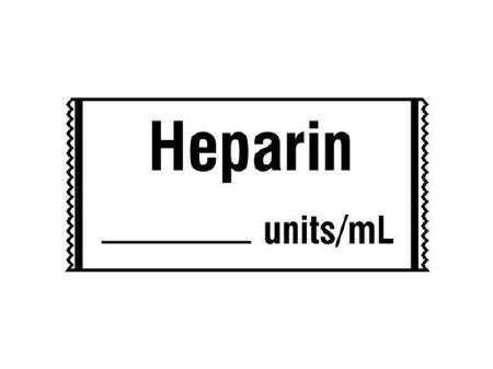Shamrock - Drug Label Anesthesia Label HEPARIN / _____ units / mL White 1/2 X 1 Inch - SA-320