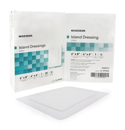 McKesson McKesson Adhesive Dressing 6 X 8 Inch Polypropylene / Rayon Rectangle White Sterile - 16-89068