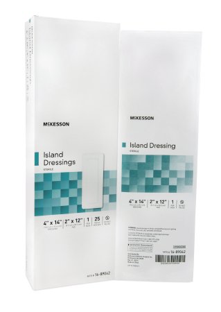 McKesson McKesson Adhesive Dressing 4 X 14 Inch Polypropylene / Rayon Rectangle White Sterile - 16-89042