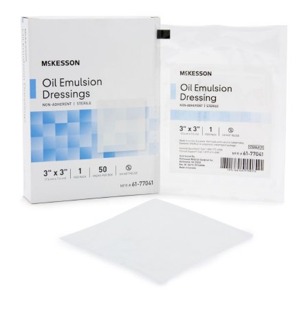 McKesson McKesson Oil Emulsion Impregnated Dressing 3 X 3 Inch Acetate Gauze USP White Petrolatum / Mineral Oil Sterile - 61-77041