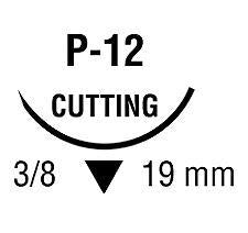 Caprosyn - Suture with Needle Absorbable Uncoated Undyed Suture Monofilament Polyester Size 3 - 0 18 Inch Suture 1-Needle 19 mm Length 3/8 Circle Reverse Cutting Needle - SC-5618-G