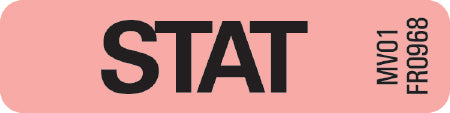 Barkley - Pre-Printed Label Advisory Label Red Plastic STAT Black Alert Label 1-1/4 X 5/16 Inch - MV01FR0968
