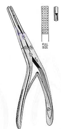 Miltex - Septum Morselizer Forceps Rubin 8 Inch Length OR Grade German Stainless Steel NonSterile NonLocking Plier Handle with Spring Angled Serrated Tip - 20-552