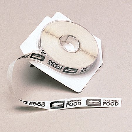 Barkley - Pre-Printed Label Auxiliary Label White Paper Take With Food Black Safety and Instructional 8-1/2 X 11 Inch - 02571540350