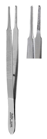 Miltex Miltex Utility Forceps McCullough 4 Inch OR Grade Stainless Steel (German) NonSterile NonLocking Thumb Handle Straight Serrated Tips - 18-964