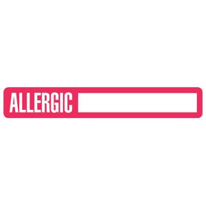 Tabbies Pre-Printed Label Allergy Alert Allergic Red 1 X 6-1/2 Inch - AP167