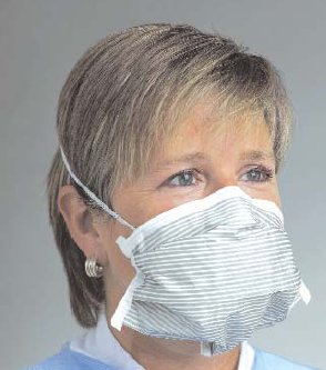 Critical Cover PFL - Laser Surgery Mask Pleated Elastic Strap One Size Fits Most Silver Stripe NonSterile ASTM Level 2 Adult - 638