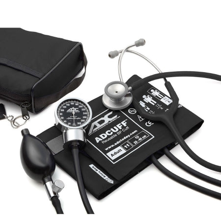 Pro's Combo III - Aneroid Sphygmomanometer Combo Kit Pocket Style Hand Held Size 11 Nylon Cuff 21 Inch Stethoscope Tube Clinician Stethoscope - 778-603-11ABK