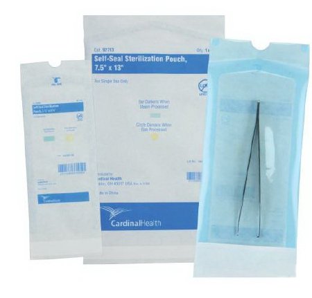 Cardinal Health - Sterilization Pouch Ethylene Oxide (EO) Gas Sterilization 8 X 16 Inch Transparent Blue / White Self Seal Paper / Film - 92168