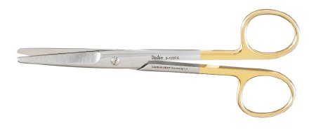 Miltex - Dissecting Scissors Mayo 5-1/2 Inch Length OR Grade German Stainless Steel / Tungsten Carbide NonSterile Finger Ring Handle Straight Beveled Blades Blunt Tip / Blunt Tip - 5-120TC